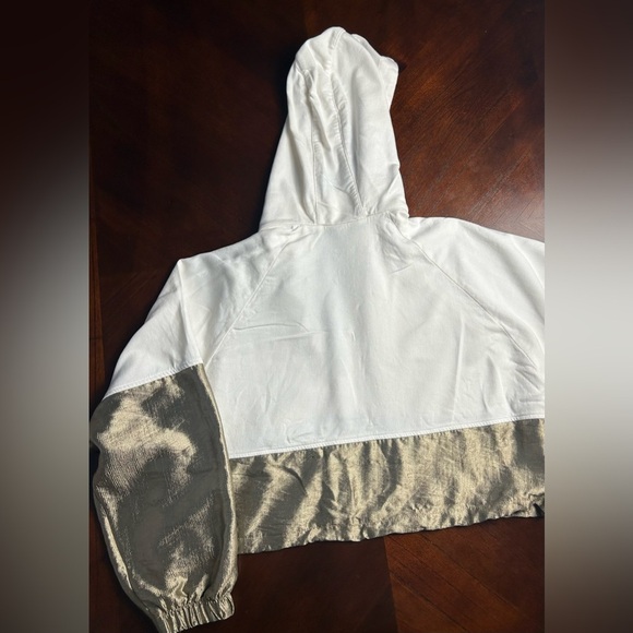 Zara Women's White and Gold Bomber Jacket - Picture 10 of 12